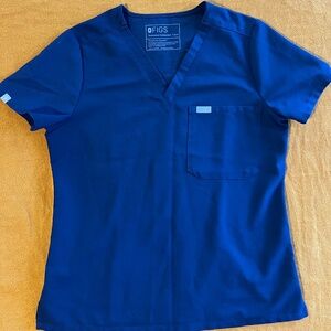Figs Women's Catarina One Pocket V Neck Navy Scrub Top size XS/Petite